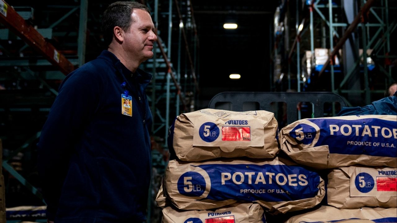 Walmart chief executive Doug McMillon, at a distribution center in Gordonsville, Va., on April 27, 2020. McMillon plans to retire from his position in early 2026 but will remain on the board through the next annual shareholders meeting. (Anna Moneymaker/The New York Times)