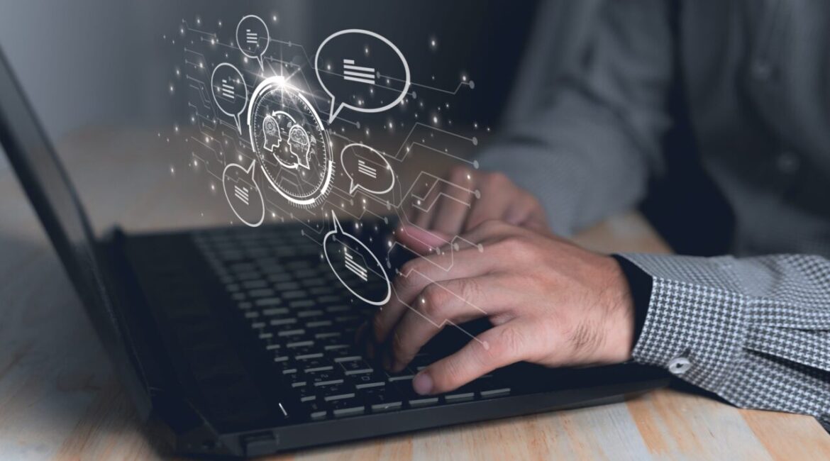 Image of Person Writing a Letter Using Chatbot