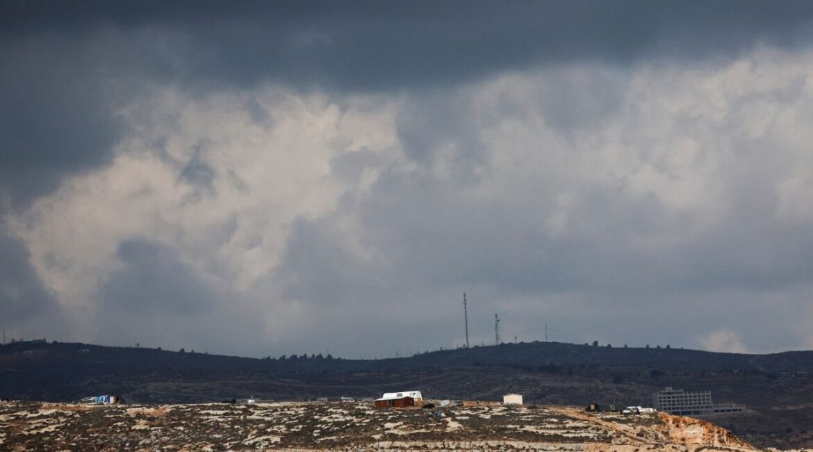 A new Israeli settler outpost near Deir Dibwan, in the Israeli-occupied West Bank December 13, 2025. (Reuters/Ammar Awad)