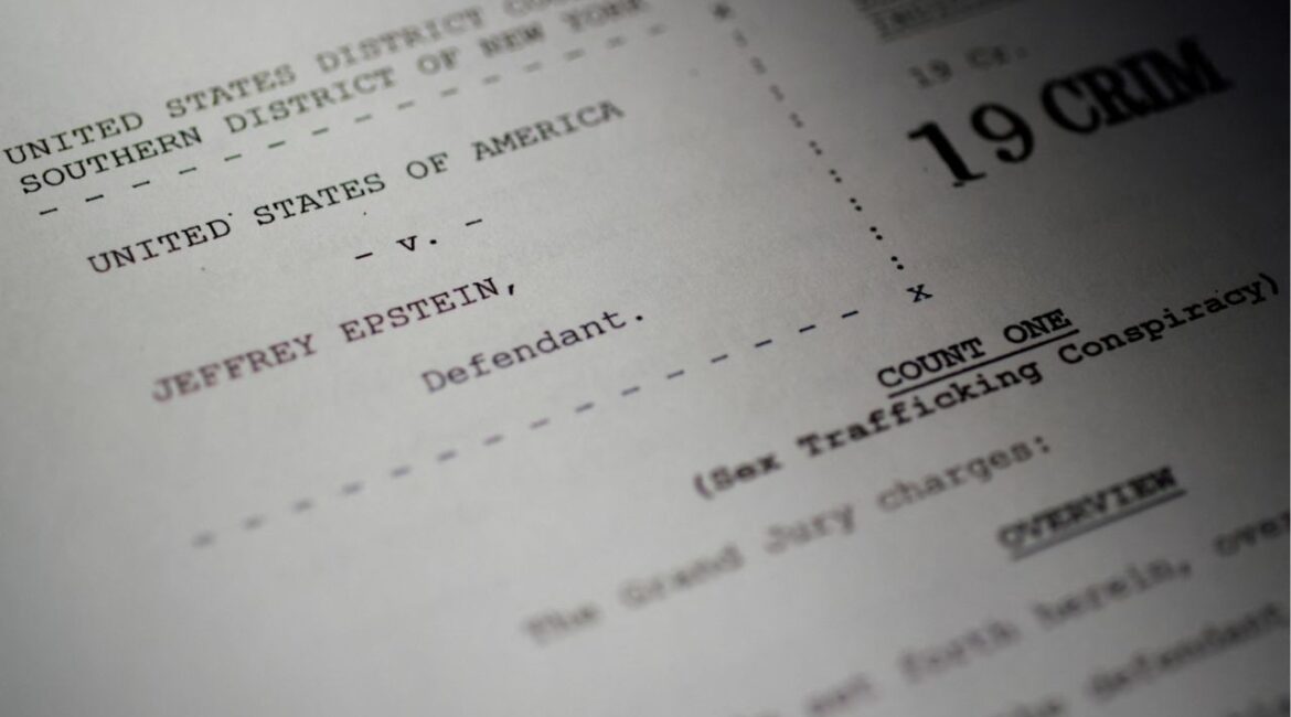 A newly-released unsealed indictment of disgraced late financier and sex offender Jeffrey Epstein is seen in this handout image released by the U.S. Justice Department and printed and arranged for a photograph by Reuters in Washington, D.C., U.S., December 19, 2025. (Reuters/Jonathan Ernst)