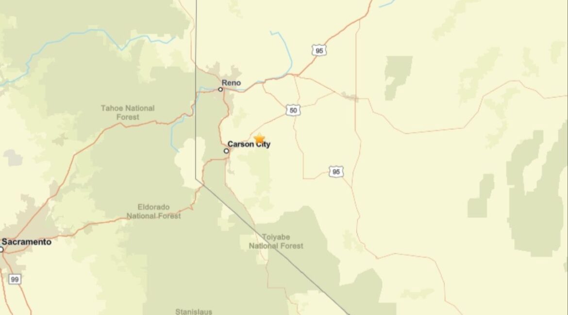 A preliminary magnitude 5.9 earthquake was recorded Thursday morning in Nevada. (USGS)