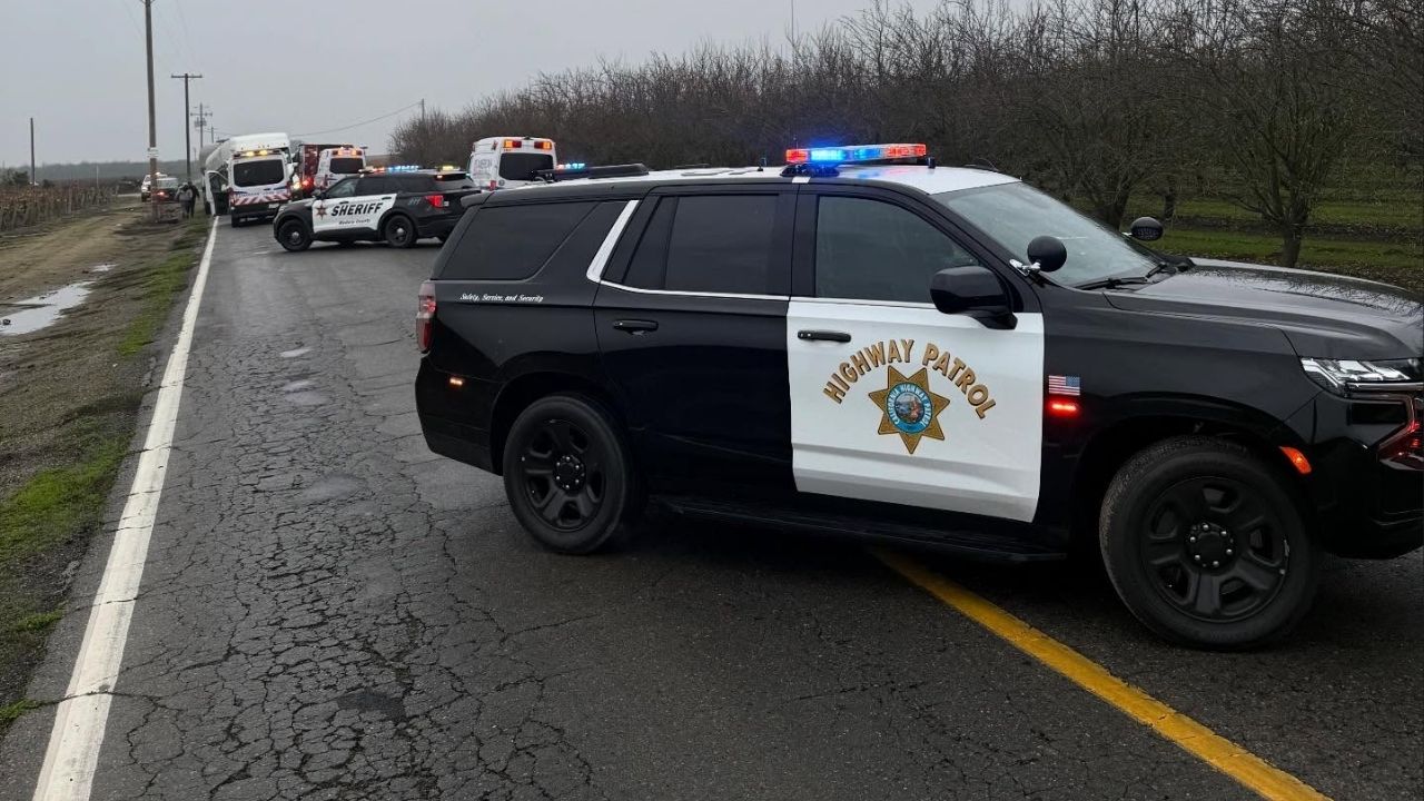 A two-vehicle crash has closed Road 23 near Avenue 13 in Madera County Wednesday, Dec. 31, 2025, and CHP is urging drivers to avoid the area. (CHP)