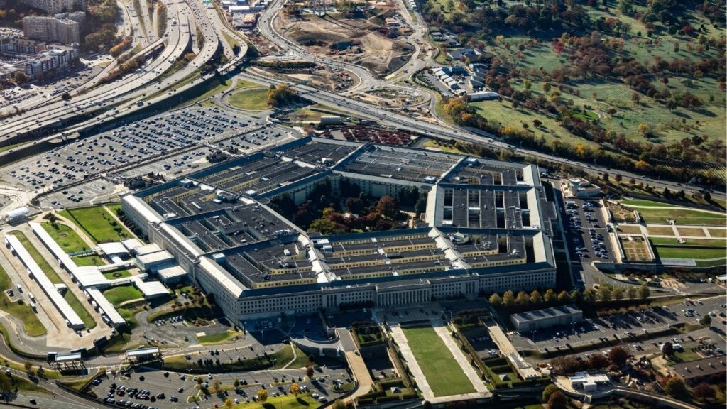An arial view of the Pentagon in Arlington, Va., Oct. 31, 2025. The US military announced on Wednesday that it had struck a boat earlier in the day that it suspected of ferrying drugs in the eastern Pacific, killing four people. (Kenny Holston/The New York Times)