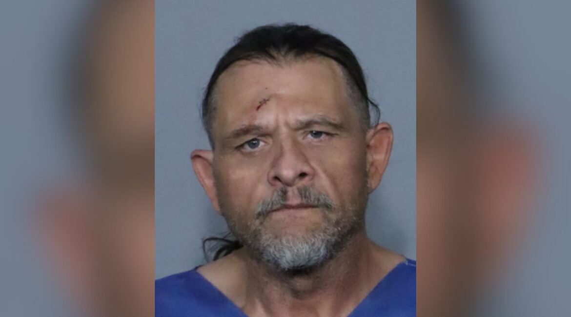 Clovis police have booked Charles Gulley (pictured), 53, for manslaughter in the death of Robert Ramage, 64, marking the city’s second homicide of 2025. (Clovis PD)