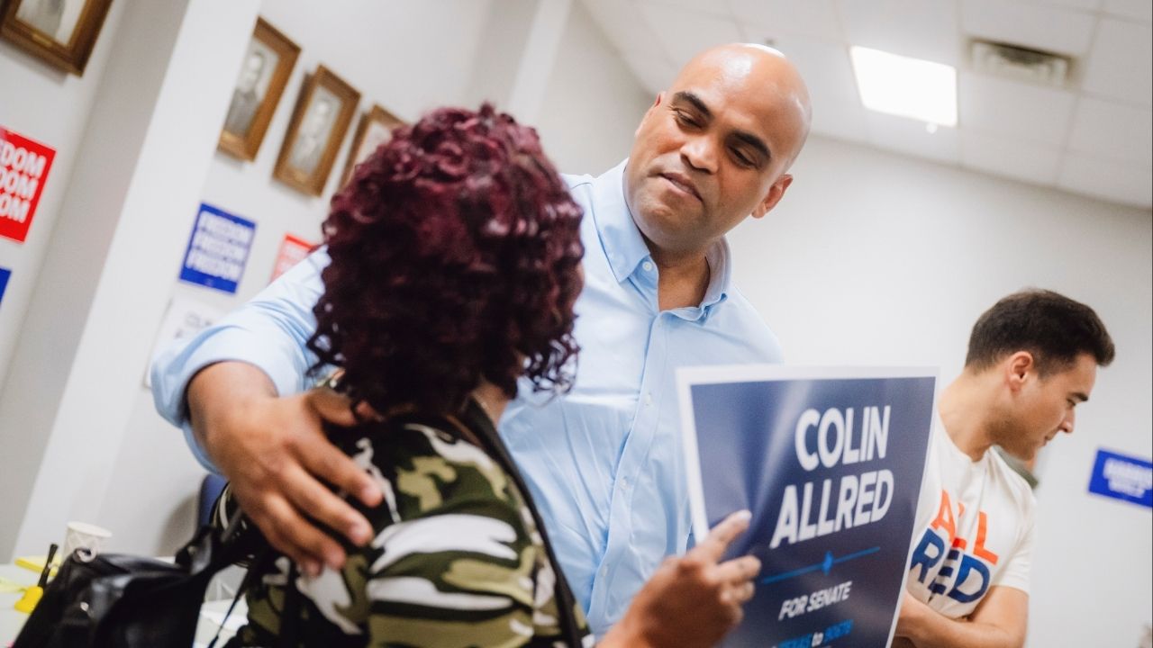 Colin Allred, then a U.S. representative and Democratic candidate for Senate, at the Dallas County Democratic Party office on Election Day in Dallas, Nov. 5, 2024. Allred said on Monday, Dec. 8, that he was dropping out of the 2026 race for Senator John Cornyn’s seat and would instead seek to return to the House of Representatives. (Desiree Rios/The New York Times)