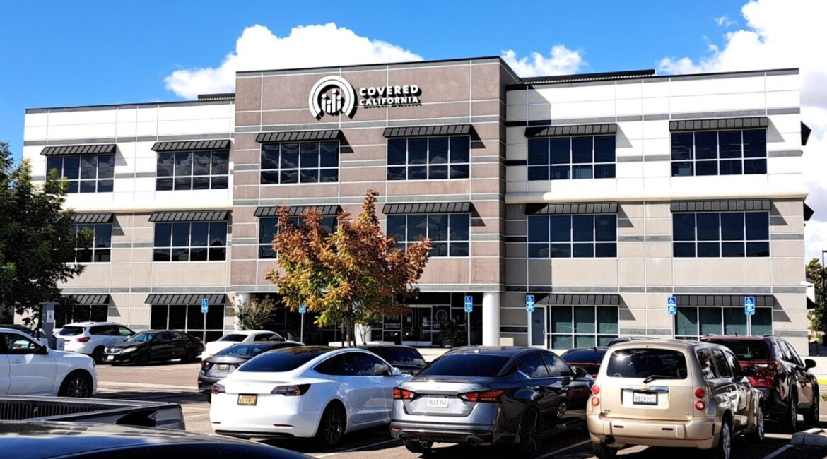 Image if the Covered California building near Woodward Park in Fresno, California