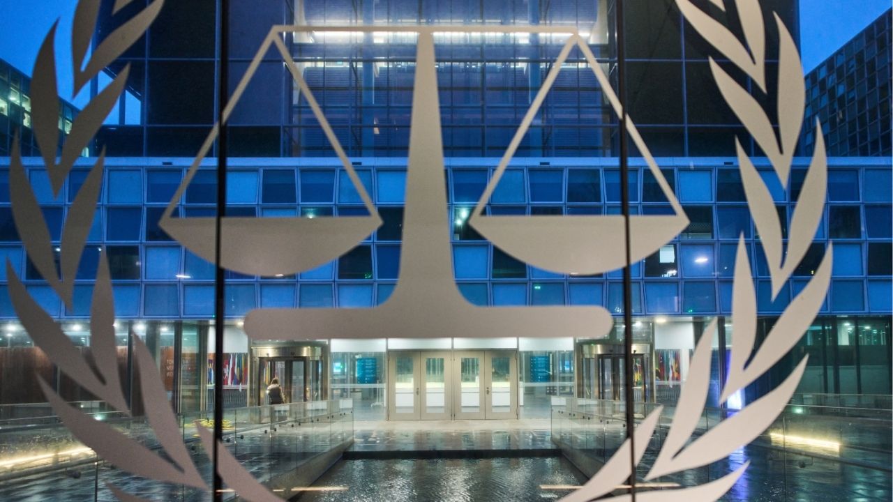Exterior view of the International Criminal Court (ICC), in The Hague, Netherlands, Tuesday, Dec. 9, 2025. (Peter Dejong/Pool via Reuters)