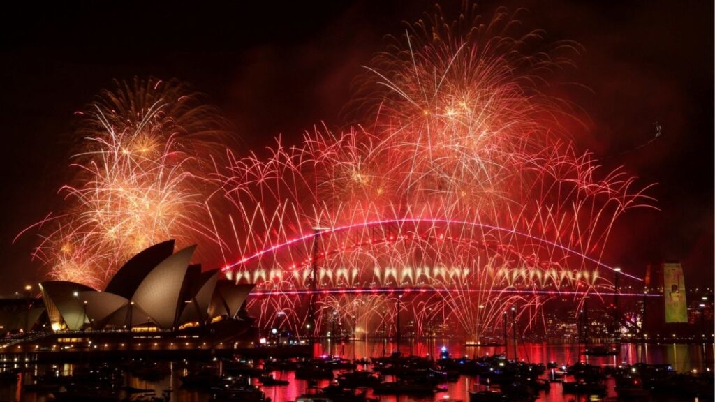 Fireworks explode over Sydney Harbour Bridge to mark the New Year in Sydney, Australia, January 1, 2026. (Reuters/Hollie Adams)