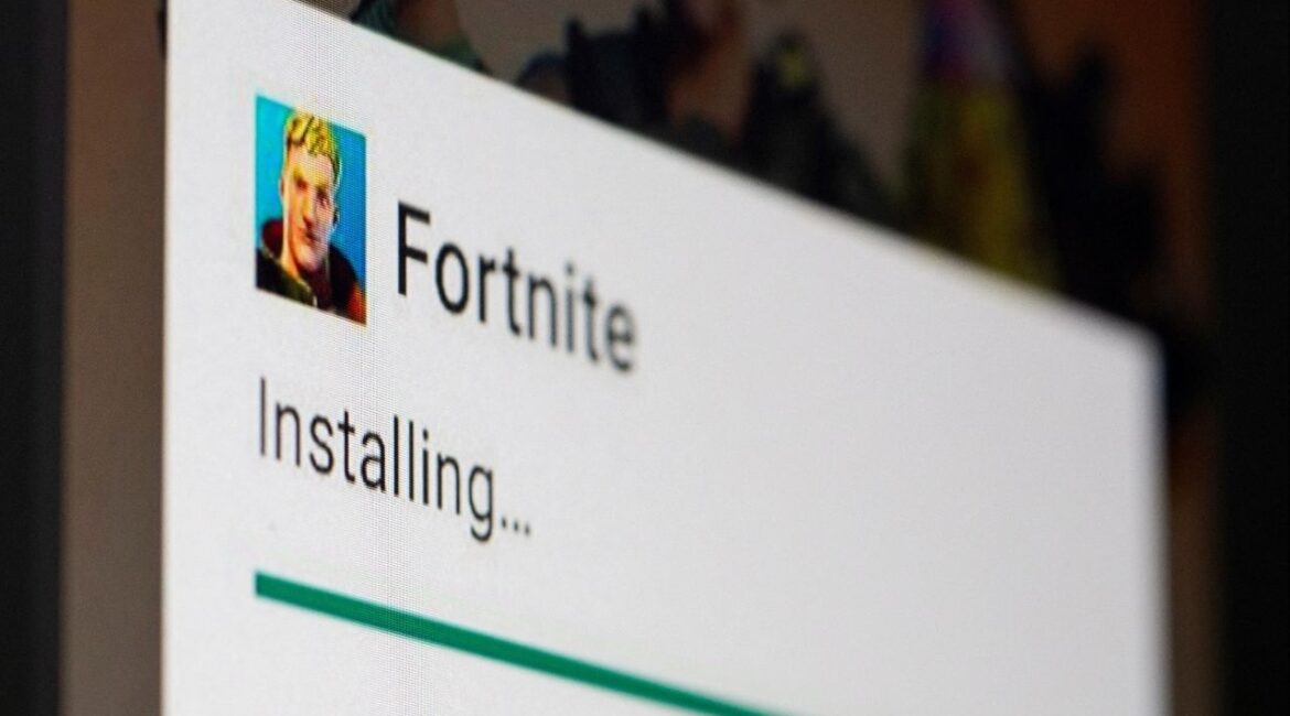 Fortnite game installing on Android operating system in this illustration taken, May 2, 2021. (Reuters File)