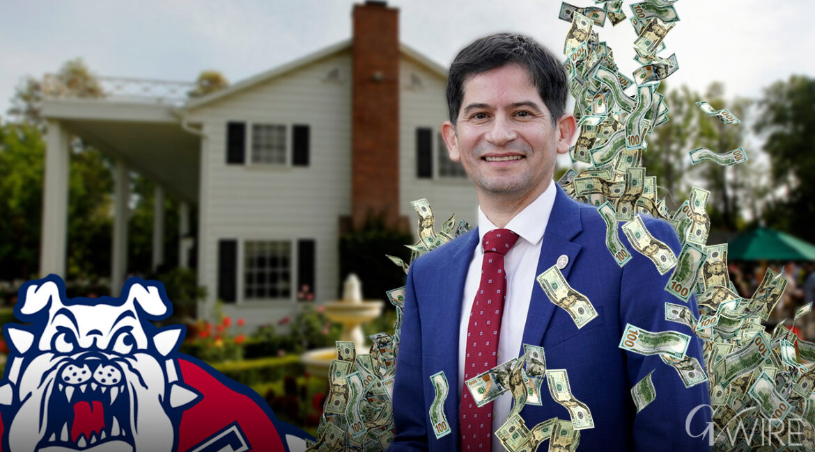 Fresno State President Saúl Jiménez-Sandoval getting a 10% boost to his base salary, now totaling $523,617. He is also eligible for a 10% pay boost in incentives pay. Plus he gets to live for free in that lovely mansion in Old Fig Garden. His base pay is the 5th highest among 18 CSU presidents