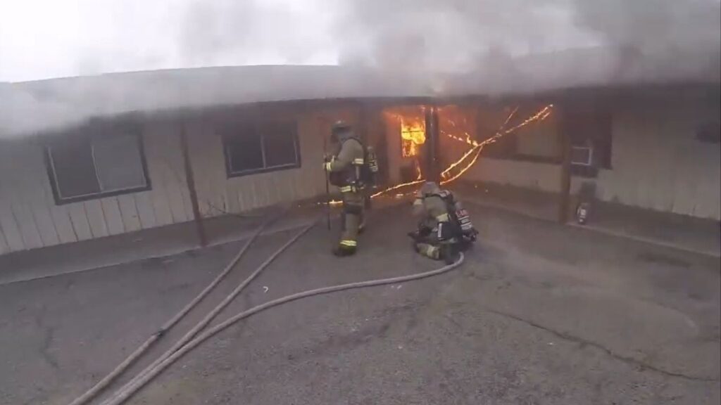 Fresno firefighters contained a Monday afternoon apartment fire sparked by unattended incense, displacing two residents but causing no injuries. (Fresno FD)