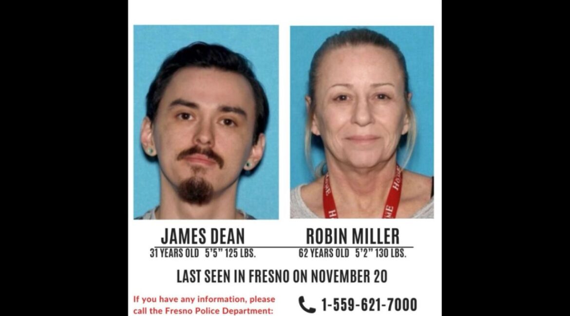 Fresno police are searching for James Dean (left), 31, and his mother, Robin Miller, 62, who were last seen Nov. 20, 2025, and may be frequenting local homeless shelters. (Fresno PD)
