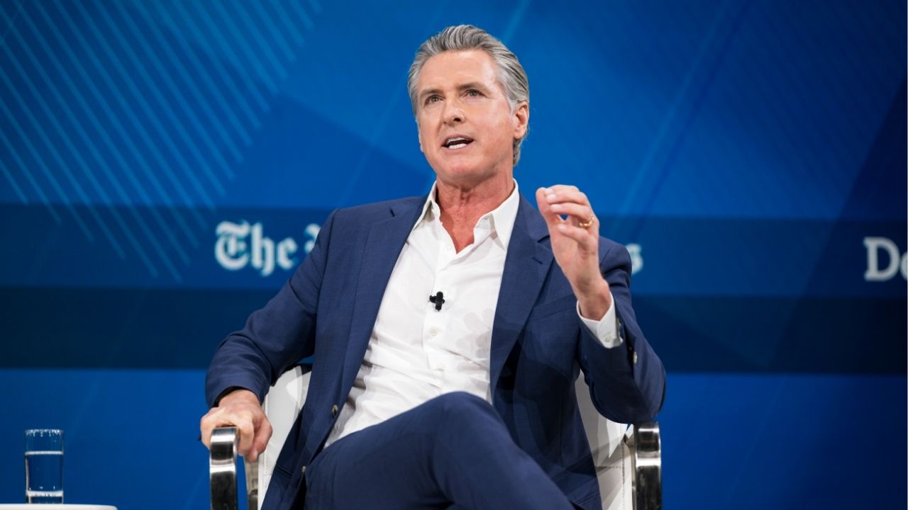 Gov. Gavin Newsom of California speaks during a conversation with Andrew Ross Sorkin at the DealBook Summit in New York, on Wednesday, Dec. 3, 2025. Newsom of California has spoken out against a proposed wealth tax, and is raising money for a committee to oppose it. (Karsten Moran/The New York Times)