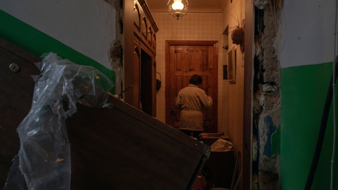 Inside a damaged apartment in a residential building struck by a Russian drone in Chernihiv, Ukraine, on Monday, Dec. 8, 2025. President Donald Trump said on Wednesday, Dec. 10, 2025, that “pretty strong words” were used on a phone call with European leaders about Ukraine as the country and its allies have been working to steer him away from his insistence on a resolution to the war that would favor Russia. (Laetitia Vancon/The New York Times)