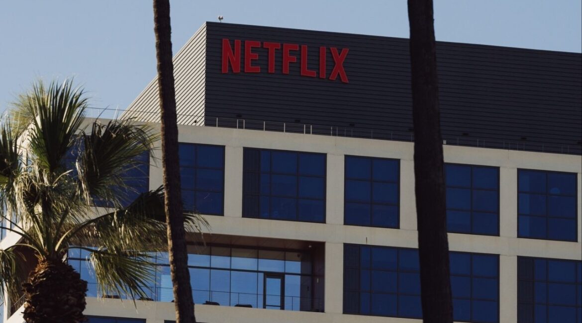 Netflix HQ on Sunset Blvd. in Los Angeles, Dec. 5, 2025. On Tuesday, Netflix announced a partnership with iHeartMedia, furthering its long-awaited push into podcasting — and yanking a few more shows off YouTube, its rival in the modern entertainment wars. (Aleksey Kondratyev/The New York Times)