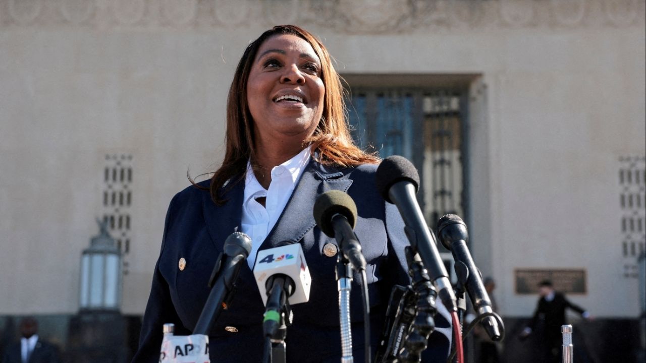 New York Attorney General Letitia James speaks to the media after she pleaded not guilty to charges that she defrauded her mortgage lender, outside the U.S. District Court for the Eastern District of Virginia, in Norfolk, Virginia, U.S., October 24, 2025. (Reuters File)