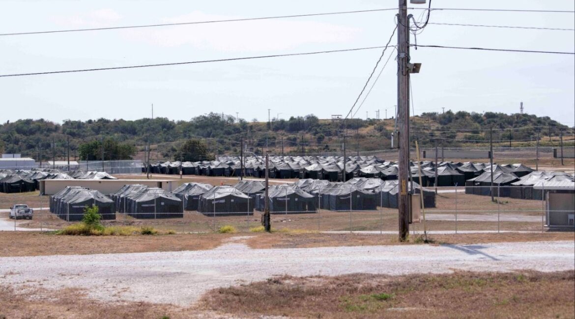 Newly erected holding tents for detained migrants are seen at the United States' Naval Station Guantanamo Bay in Guantanamo Bay, Cuba February 21, 2025. (U.S. Navy/AFN Guantanamo Bay Public Affairs/Handout via Reuters)