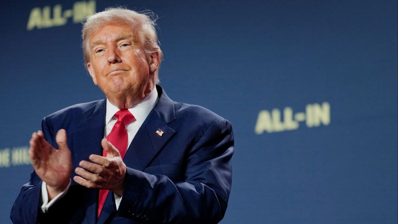 President Donald Trump applauds at the "Winning the AI Race" Summit in Washington D.C., U.S., July 23, 2025. (Reuters File)