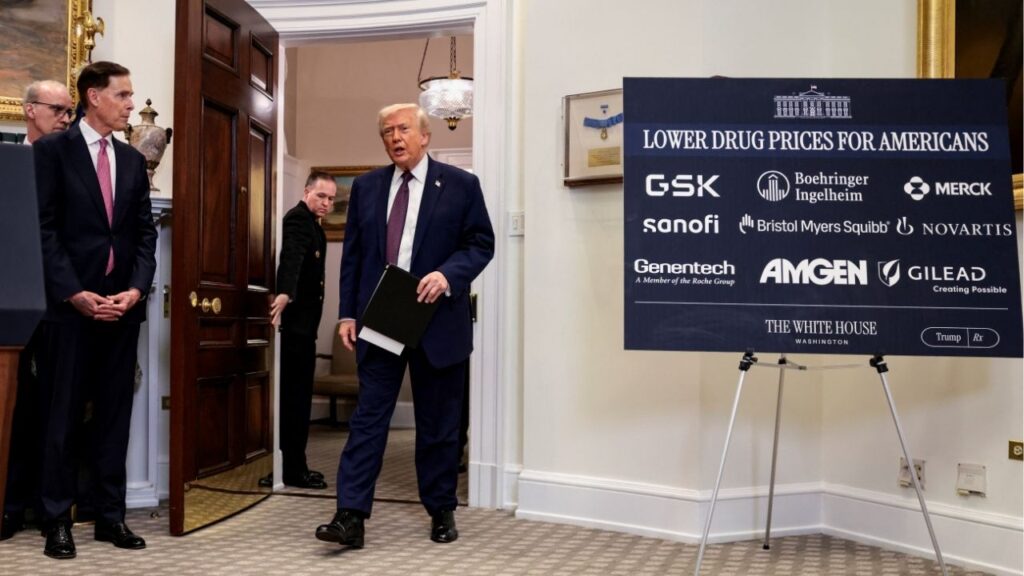 President Donald Trump arrives to makes an announcement about lowering the cost of drug prices, at the Roosevelt Room of the White House in Washington, D.C., U.S., December 19, 2025. (Reuters/Evelyn Hockstein)