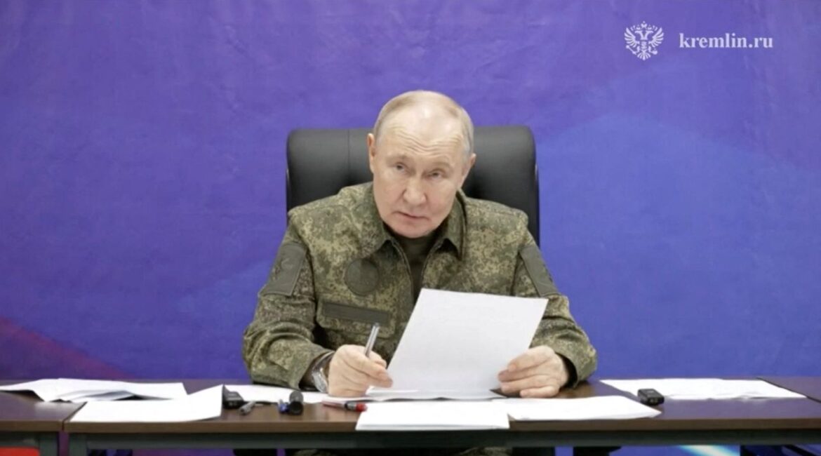Russian President Vladimir Putin visits a command post of Russia's joint force grouping in the course of a military conflict against Ukraine at an unidentified location, in this still image taken from video released December 1, 2025. (Kremlin.ru/Handout via Reuters)