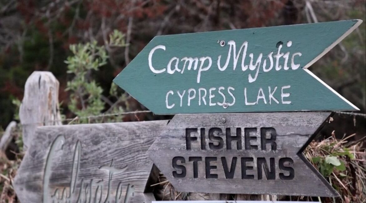 Screenshot from a video showing a sign for the Camp Mystic Cypress Lake location in Hunt, Texas, U.S., July 7, 2025. (Reuters/Evan Garcia)