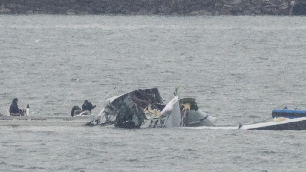 Search and rescue teams work near Ronald Reagan Washington National Airport in the aftermath of the collision of American Eagle flight 5342 and a U.S. Army Black Hawk helicopter that crashed into the Potomac River, outside Washington, U.S., January 31, 2025. (Reuters/Jeenah Moon)
