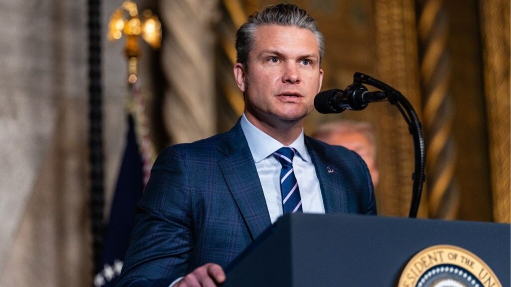 Secretary of Defense Pete Hegseth speaks at an event announcing plans for a new naval ship, at Mar-a-Lago in Palm Beach, Fla., Dec. 22, 2025. A U.S. military strike on Monday, Dec. 29, killed two more people accused by the Trump administration of trafficking narcotics in the eastern Pacific, Pentagon officials said, bringing the death toll in the U.S. campaign to at least 107. (Eric Lee/The New York Times)