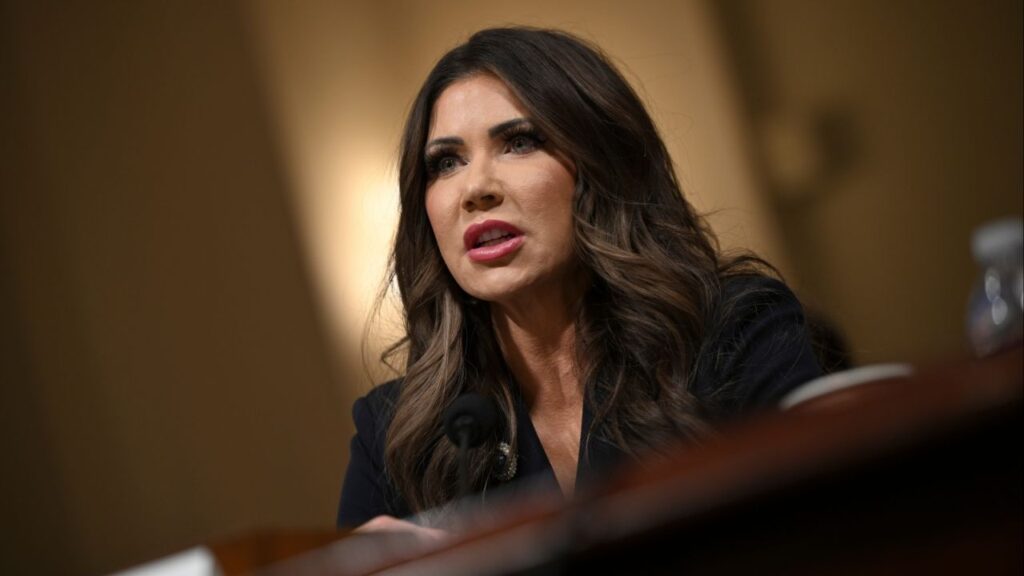 Secretary of Homeland Security Kristi Noem testifies before a House Homeland Security Committee hearing on “worldwide threats” on Capitol Hill in Washington, Dec. 11, 2025. (Kenny Holston/The New York Times)