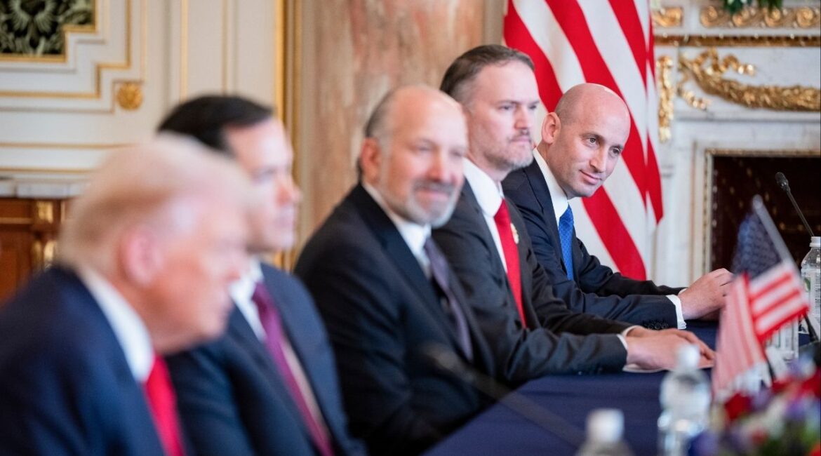 Stephen Miller, the White House deputy chief of staff, during a meeting in the White House in Washington, Oct. 28, 2025. Miller is stressing an argument that immigrants bring problems to the United States that extend through generations. The data shows otherwise. (Haiyun Jiang/The New York Times)