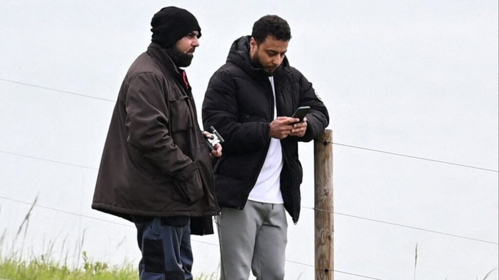 Surveillance image showing Walid Saadaoui, 38, and Amar Hussein, 52, pictured near Dover, as they have been found guilty at Preston Crown Court of plotting to kill hundreds in an Islamic State-inspired gun rampage against the Jewish community, in Britain, in this handout surveillance image dated May 8, 2025. Greater Manchester Police/Handout via REUTERS