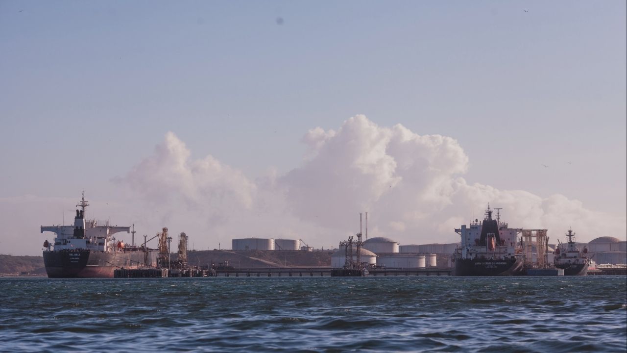 Tankers at the refinery near Punto Fijo, Venezuela, Dec. 30, 2021. President Donald Trump announced on Tuesday, Dec. 16, 2025, that the United States would impose a blockade on all “sanctioned oil tankers” going to and from Venezuela, in an escalation of the administration’s monthslong pressure campaign against Nicolás Maduro, the leader of Venezuela. (Adriana Loureiro Fernandez/The New York Times)