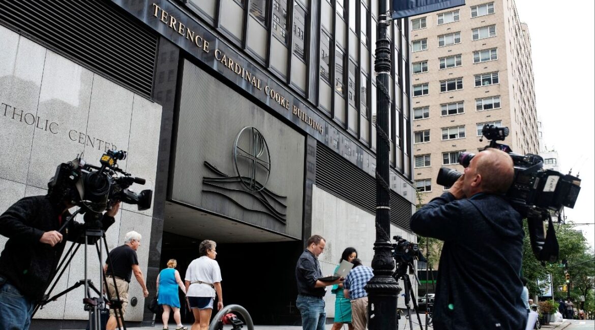 The New York Catholic Center in Manhattan, Sept. 20, 2018. The Archdiocese of New York said on Monday, Dec. 8, 2025, that it had agreed to negotiate a settlement that would benefit roughly 1,300 people who have said they were sexually abused as minors by its priests and lay staff members. (Karsten Moran/The New York Times)