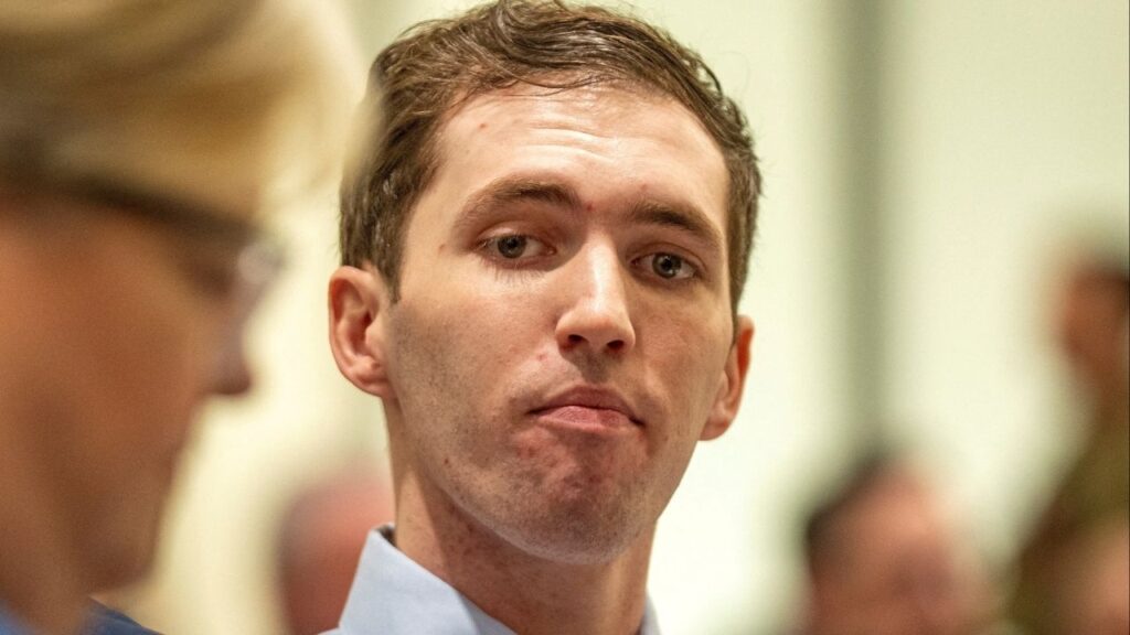 Tyler Robinson, the man accused of killing Charlie Kirk at Utah Valley University, appears during a hearing in Fourth District Court in Provo, Utah, U.S., December 11, 2025. (Rick Egan/Pool via Reuters)