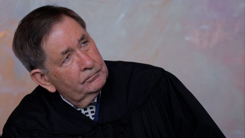 U.S. District Court Judge Richard Stearns attends the Investiture Ceremony for U.S. District Judge Brian Murphy, who blocked the Trump administration for weeks from finalizing the deportation of eight men to South Sudan, at the federal courthouse in Boston, Massachusetts, U.S., September 17, 2025. (Reuters/Brian Snyder)