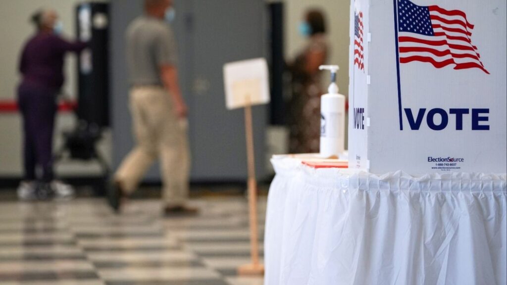 Voters cast their election ballots at a Fulton County polling station in Atlanta, Georgia, U.S. October 13, 2020. (Reuters File)