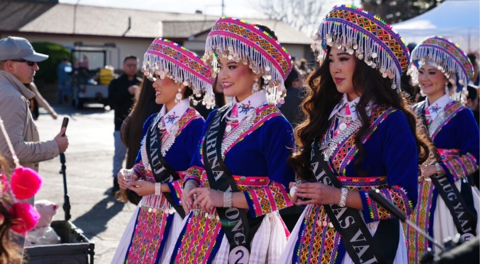 Women walk in ceremonial dress at the Hmong New Year Celebration Friday, Dec. 26, 2025 (GV WireEdward Smith)
