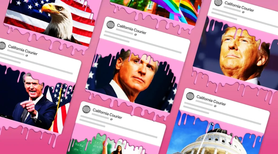 Images of politicians combined in an illustration featuring a pink background