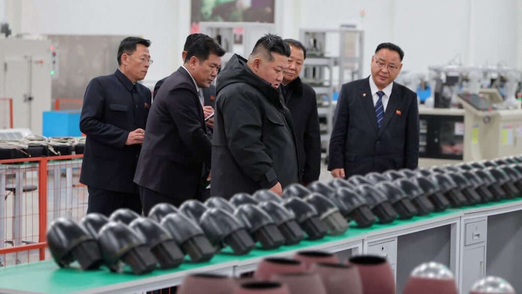 Image of North Korean leader Kim Jong Un visits a military factory and inspects the production status of tactical guided weapons, in North Korea, in this picture released by North Korea's official Korean Central News Agency, Sunday, Jan. 4, 2026. (KCNA via Reuters)