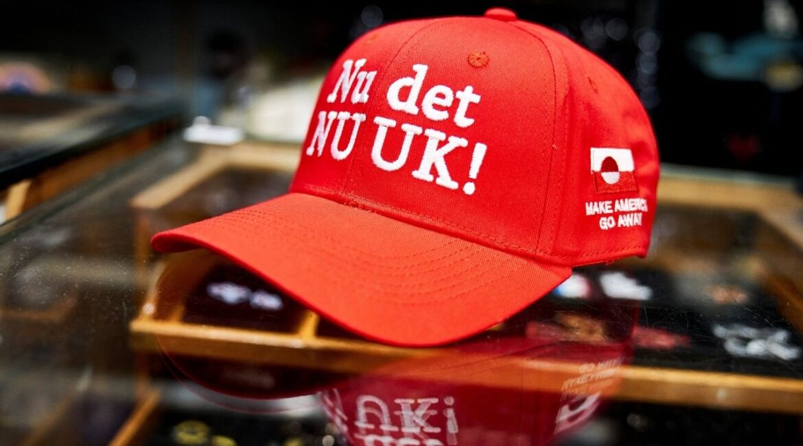 A Anti-MAGA cap "Nu det NUUK!" which is sold in the clothing store McKorman on Noerrebrogade, is displayed, in Copenhagen, Denmark January 13, 2026. (Thomas Traasdahl/Ritzau Scanpix/via Reuters)
