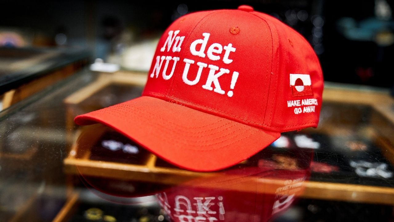 A Anti-MAGA cap "Nu det NUUK!" which is sold in the clothing store McKorman on Noerrebrogade, is displayed, in Copenhagen, Denmark January 13, 2026. (Thomas Traasdahl/Ritzau Scanpix/via Reuters)