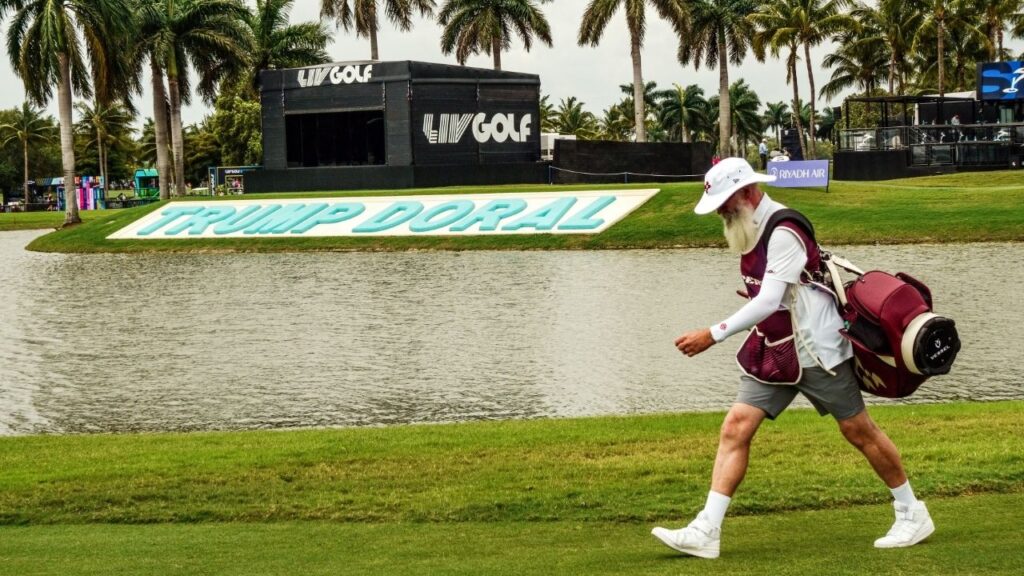 A LIV Golf tournament at Trump National Doral, in Doral, Fla., April 4, 2025. LIV Golf, the Saudi Arabia-backed league, announced on Friday, Jan. 23, that it would hold a tournament in August at a Trump-family-owned club in New Jersey, underscoring the growing financial ties between the Saudi government and the president’s family during his second term. (Scott McIntyre/The New York Times)