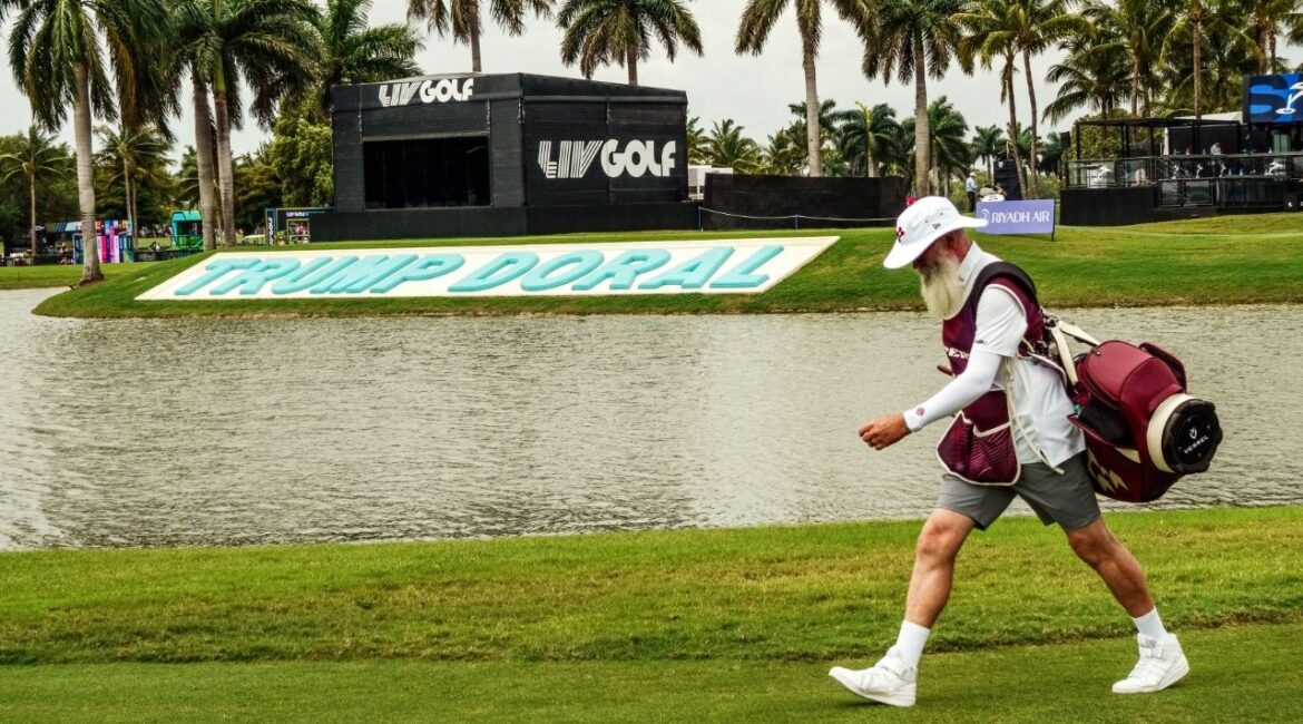 A LIV Golf tournament at Trump National Doral, in Doral, Fla., April 4, 2025. LIV Golf, the Saudi Arabia-backed league, announced on Friday, Jan. 23, that it would hold a tournament in August at a Trump-family-owned club in New Jersey, underscoring the growing financial ties between the Saudi government and the president’s family during his second term. (Scott McIntyre/The New York Times)