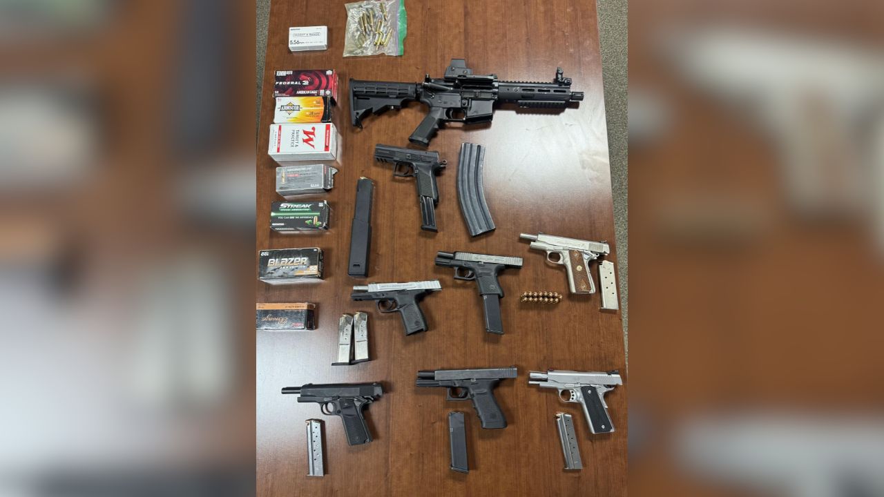 A New Year’s Eve gang suppression detail across Tulare County led to 12 arrests, the seizure of eight firearms and the discovery of a vehicle linked to an ongoing homicide investigation, authorities said. (Tulare County SO)