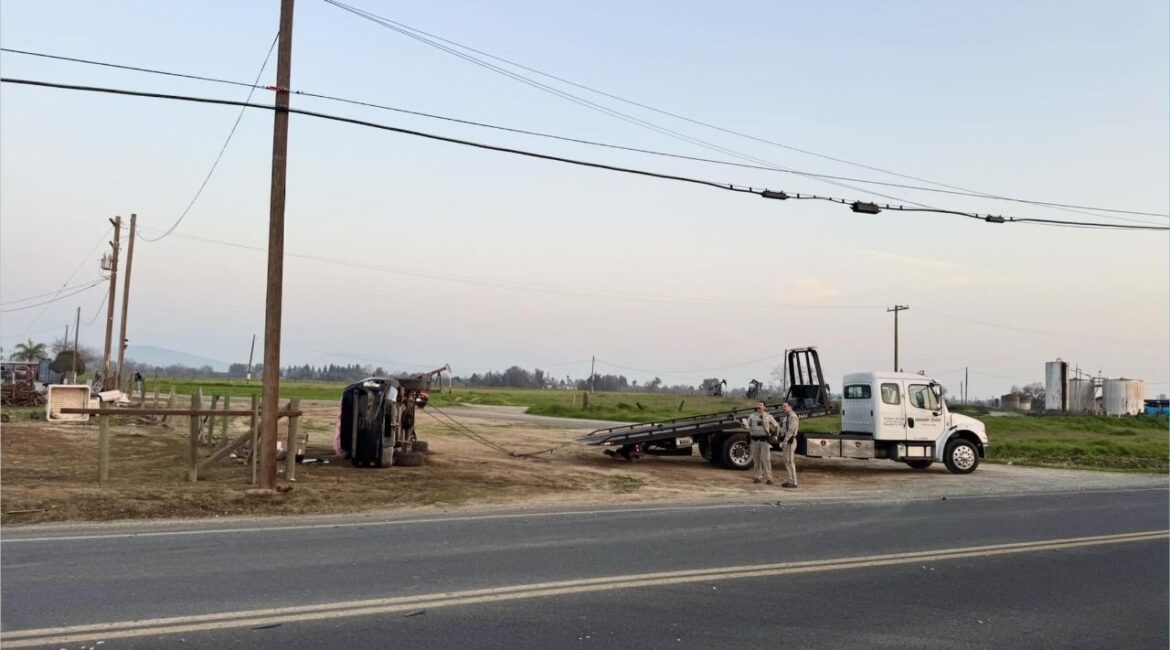 A driver was injured in a hit-and-run crash involving a white Dodge 3500 flatbed welding truck on Wednesday, Jan. 28, 2026, on Road 238 south of Avenue 112, and CHP Porterville is seeking the public’s help to identify the fleeing driver. (CHP)
