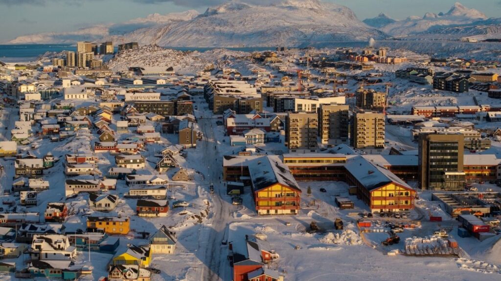 A drone view shows a general view of Nuuk, Greenland, January 15, 2026. (Reuters/Marko Djurica)