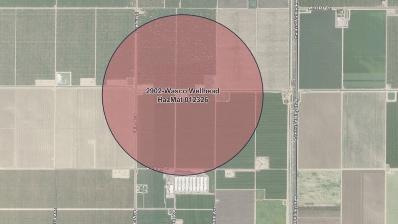 A methane gas release north of Wasco prompted an immediate evacuation due to serious asphyxiation risks. (ReadyKern)