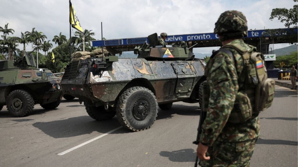 A soldier stands near the military vehicles at the border between Venezuela and Colombia, after the U.S. struck Venezuela and captured its President Nicolas Maduro, in Cucuta, Colombia, January 5, 2026. (Reuters/Luisa Gonzalez)