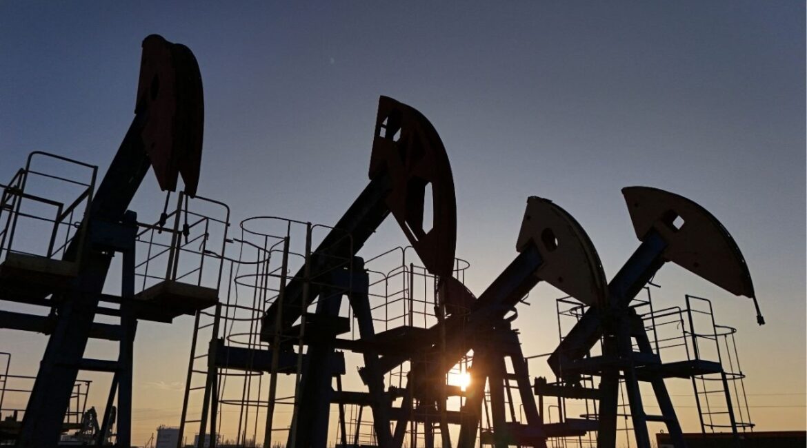 A view shows disused oil pump jacks at the Airankol oil field operated by Caspiy Neft in the Atyrau Region, Kazakhstan April 2, 2025. (Reuters/Pavel Mikheyev)