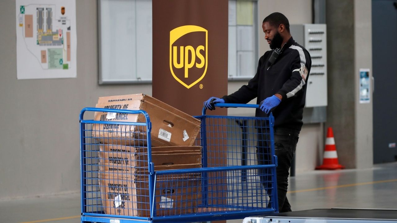 An United Parcel Service employee works at the new package sorting and delivery UPS hub in Corbeil-Essonnes and Evry, southern Paris, France, June 26, 2018. (Reuters File)