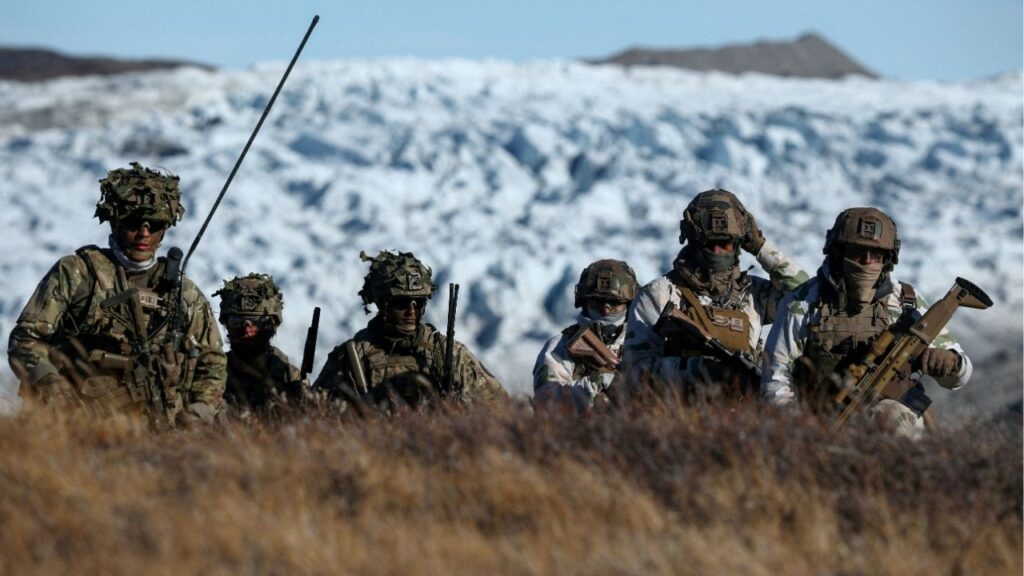Danish troops practice looking for potential threats during a military drill as Danish, Swedish and Norwegian home guard units together with Danish, German and French troops take part in joint military drills in Kangerlussuaq, Greenland, September 17, 2025. (Reuters File)